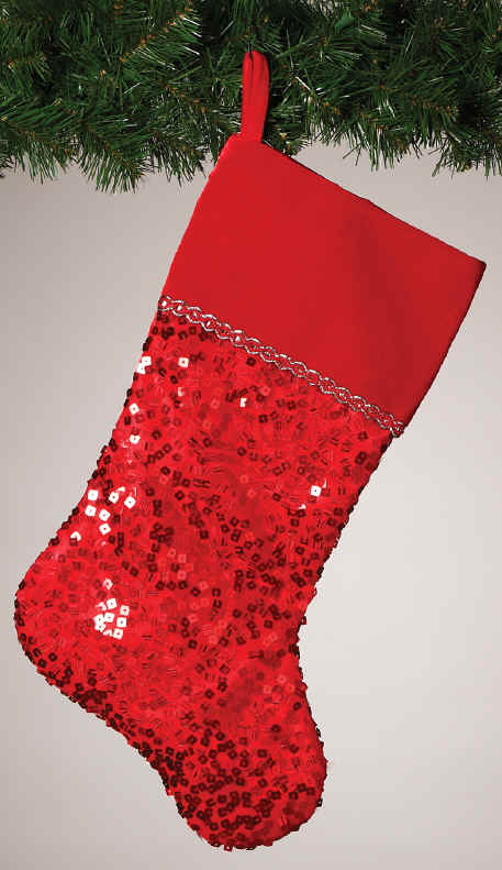 red sequin xmas stockings