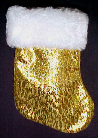 Mini Christmas Stockings that are GOLD