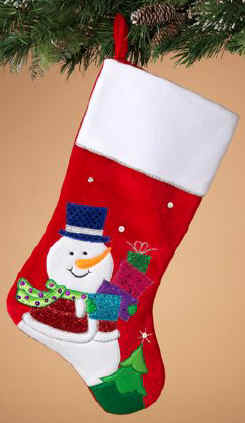 Snowman Christmas Stocking Velvet