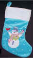 Velvet Snowman Christmas Stockings in BLUE