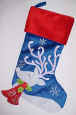 Velvet Reindeer Stocking in BLUE