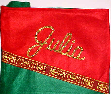 Gold Glitter Personalizing Christmas Stockings